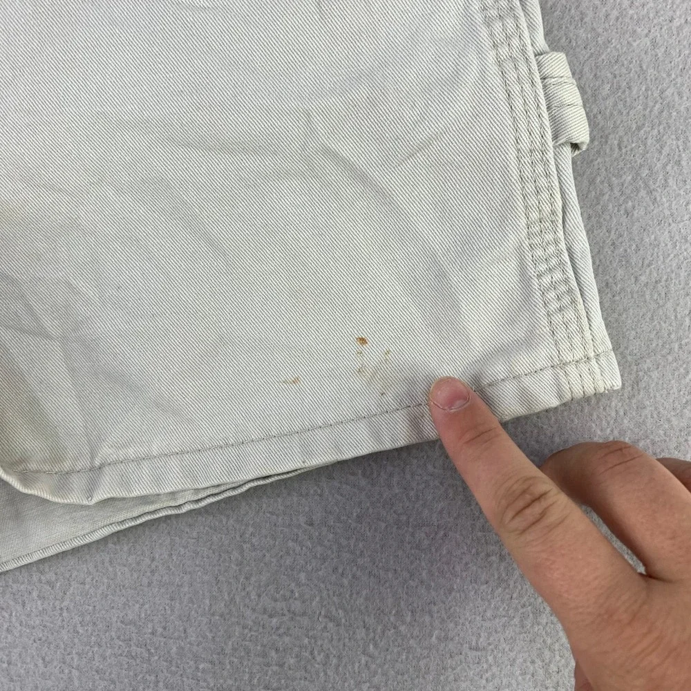 Vintage Lee Denim Carpenter Shorts Women 31 Beige Casual Workwear Utility